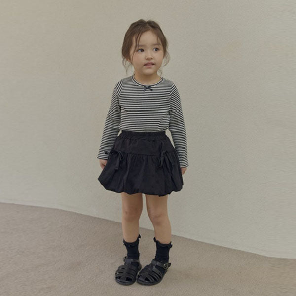 Floral Embroidery Balloon Skirt Korean toddler skirt in ivory made in Korea
