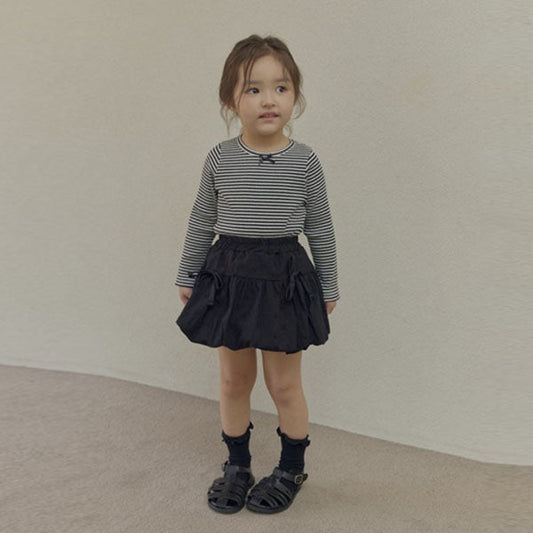 Floral Embroidery Balloon Skirt Korean toddler skirt in ivory made in Korea