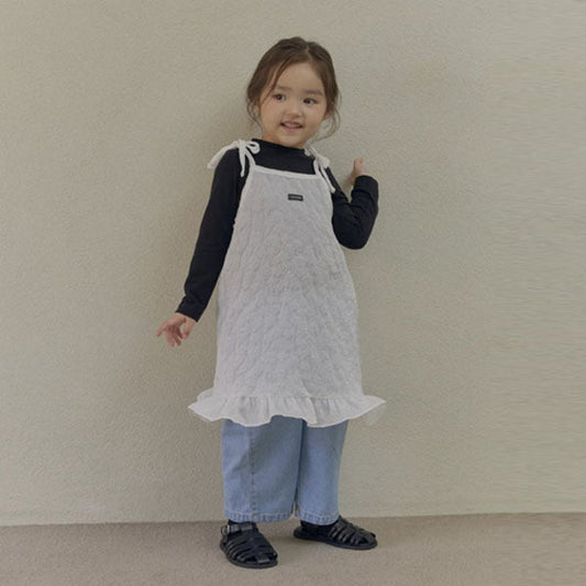 Rosie String Dress Korean toddler dress in ivory made in Korea