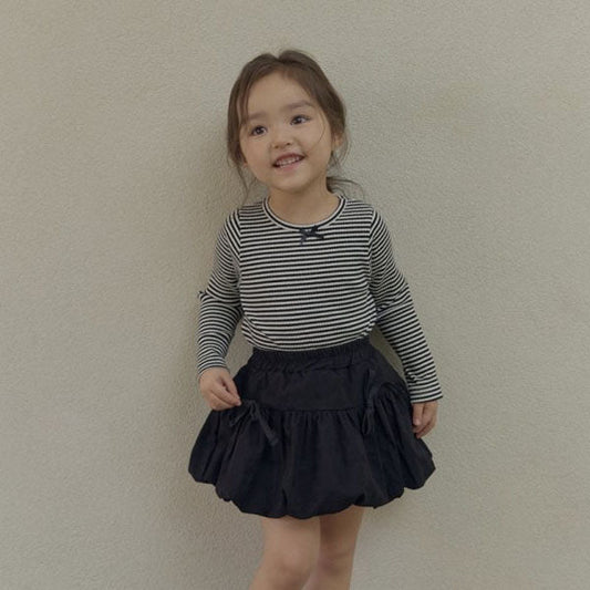 Mini Ribbon Tee Korean toddler t-shirt in yellow made in Korea