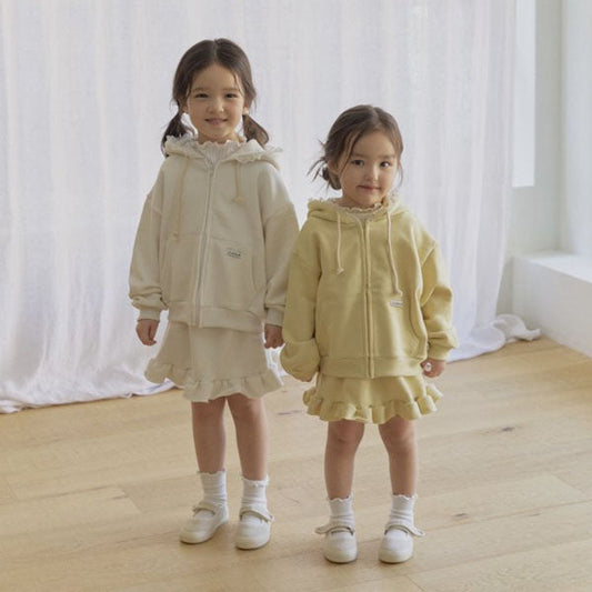 Mini Frill Skirt Korean toddler skirt in ivory made in Korea
