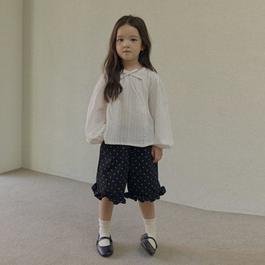 Frilled Hem Shorts - Heart Korean toddler shorts in black(heart) made in Korea