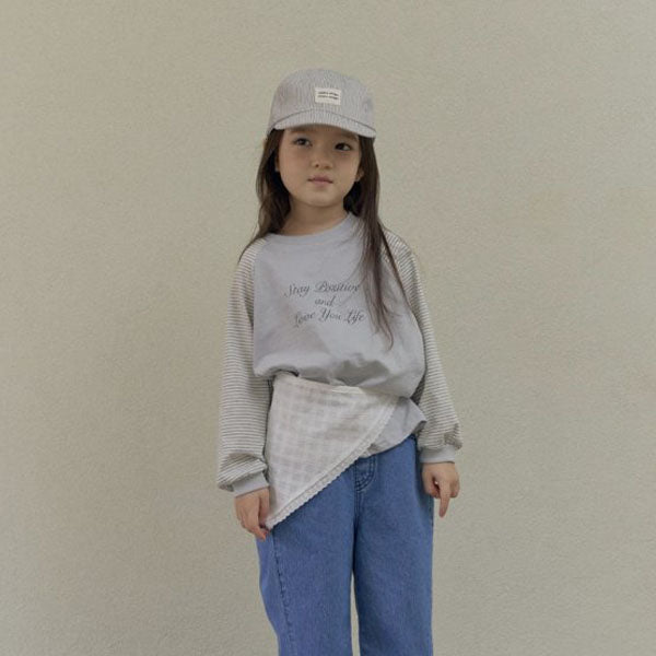 Color Block Raglan Tee Korean toddler t-shirt in butter made in Korea