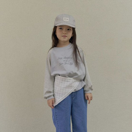 Color Block Raglan Tee Korean toddler t-shirt in butter made in Korea