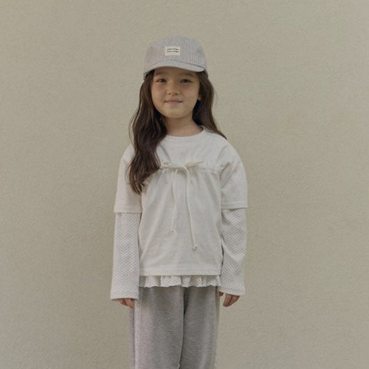 BiBi Ribbon Tee Korean toddler t-shirt in ivory made in Korea