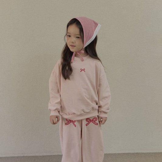 Petit Ribbon Sweatshirt Korean toddler sweater in cream made in Korea