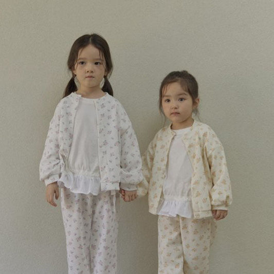 Sugar Frill Tee Korean toddler t-shirt in ivory made in Korea