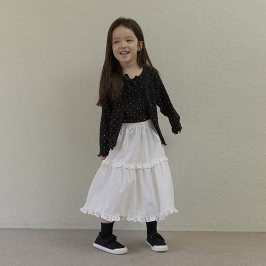 Agnes Maxi Skirt - Ivory Korean toddler skirt in ivory made in Korea