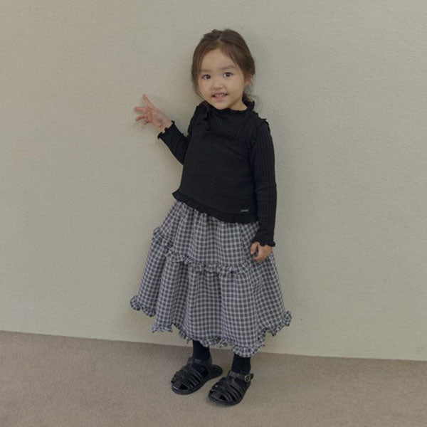 Agnes Maxi Skirt - Check Korean toddler skirt in check made in Korea