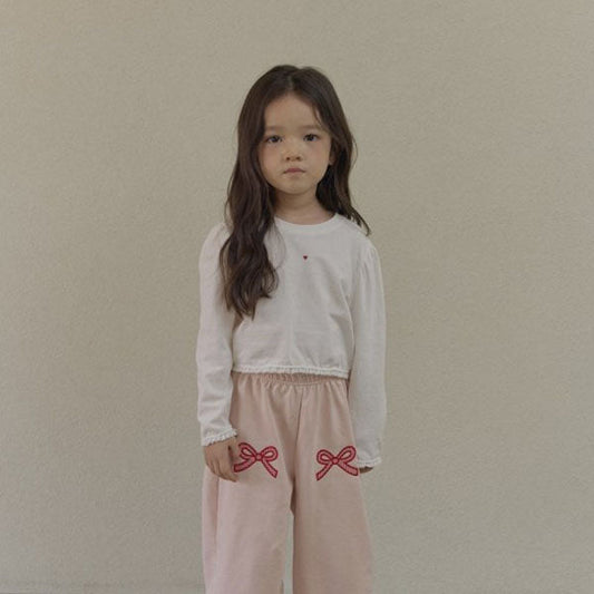 Eve Crop Tee Korean toddler t-shirt in ivory made in Korea
