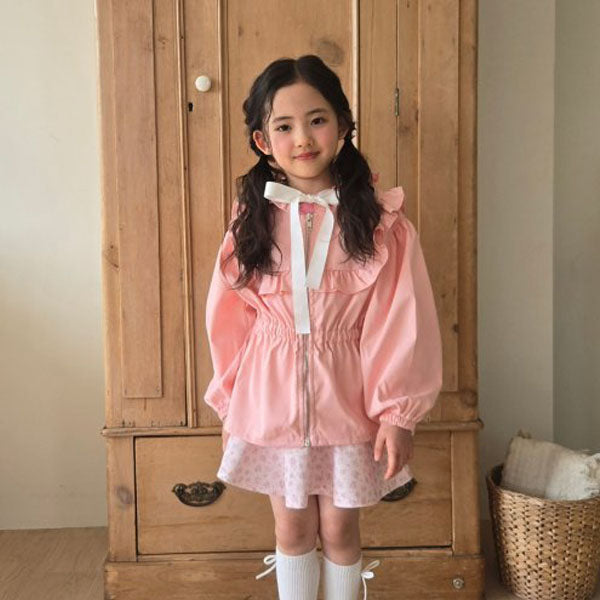 Shirred Hooded Jacket Korean juniors jacket in pink made in Korea