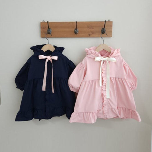 Ruffle Zip Coat Korean juniors jacket in pink made in Korea