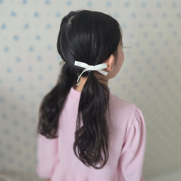 Ribbon Hair Clip Set Korean kids set in ivory made in Korea
