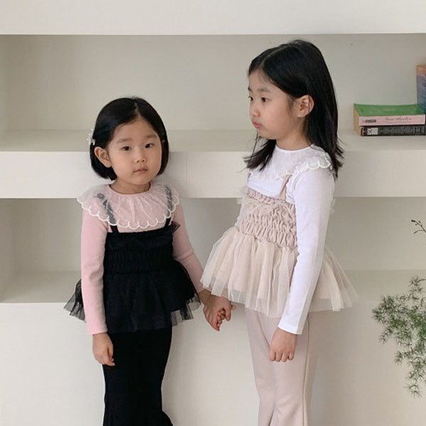 Pearl Lace Blouse Korean juniors blouse in pink made in Korea