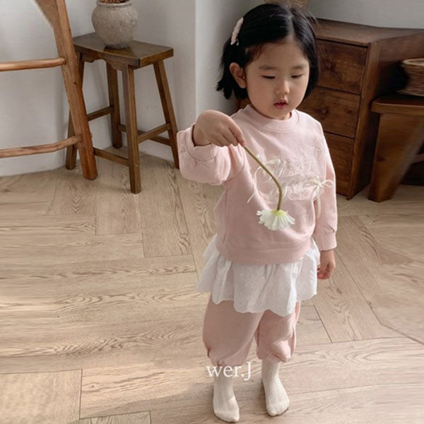 Ruffle Jogger Pants Korean juniors pants in pink made in Korea