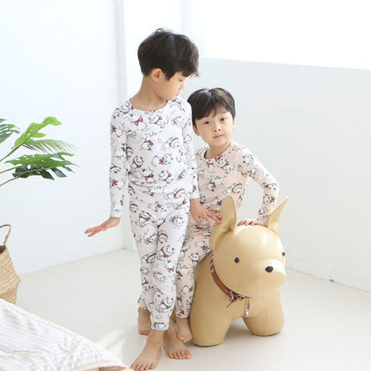 Cat Slim-Fit Loungewear Korean juniors loungewear in cream made in Korea