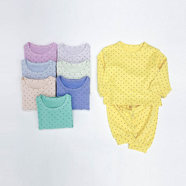 Butter Polka Dot Top & Bottom Set Korean juniors set in yellow made in Korea