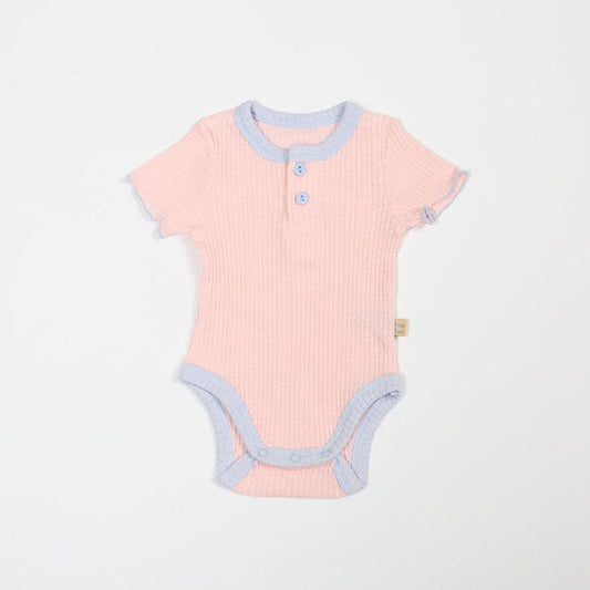 Marshmallow Short Sleeve Bodysuit Korean infant bodysuit in white(body color based) made in Korea