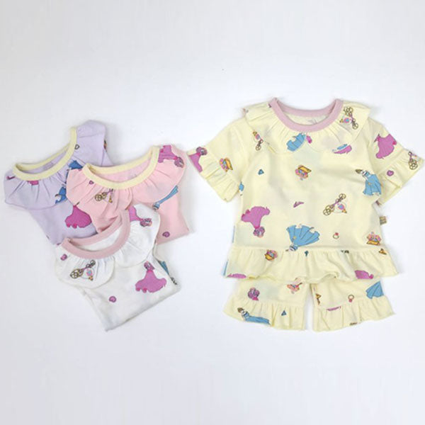 Love Princess Short Sleeve Top & Bottom Set Korean juniors set in white made in Korea