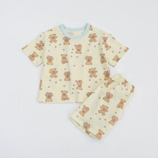SS Star Bear Top & Bottom Set Korean juniors set in white made in Korea