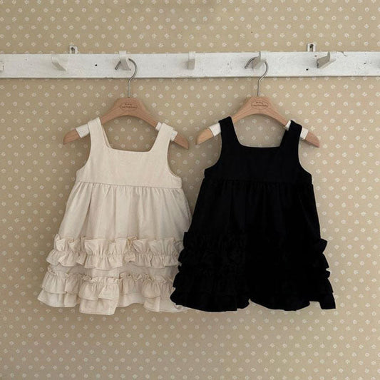 Mono Frill Dress Korean juniors dress in cream made in Korea