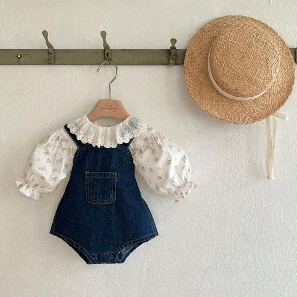 Denim Overall Pants Korean toddler overall in denim made in Korea