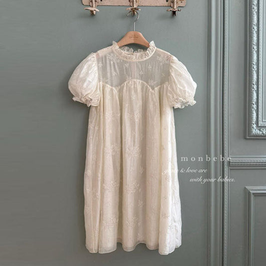 Bianca Dress Adult Korean kids dress in cream made in Korea