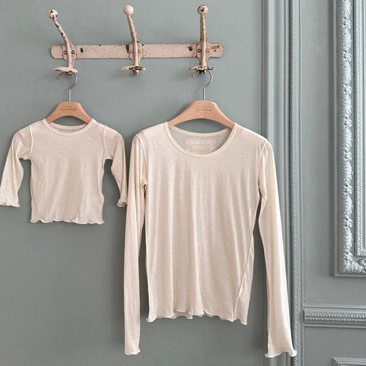 Soft Layered Tee Korean juniors t-shirt in cream made in Korea