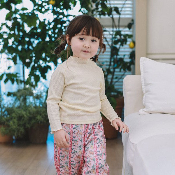 Basic Tee Korean toddler t-shirt in ivory made in Korea