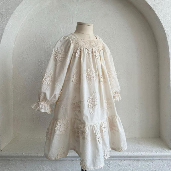 Flora Vintage Dress Korean juniors dress in cream made in Korea