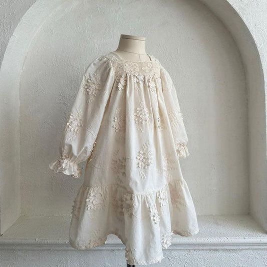 Flora Vintage Dress Korean juniors dress in cream made in Korea