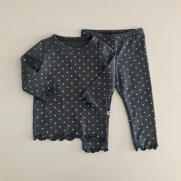 Gly Polka Dot Set Korean infant set in ivory made in Korea