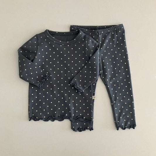 Gly Polka Dot Set Korean infant set in ivory made in Korea