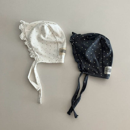 Glory Polka Dot Bonnet Korean kids accessory in ivory made in Korea