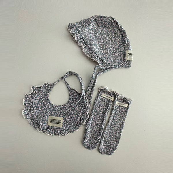 Little Flower Bib Korean kids accessory in pink made in Korea