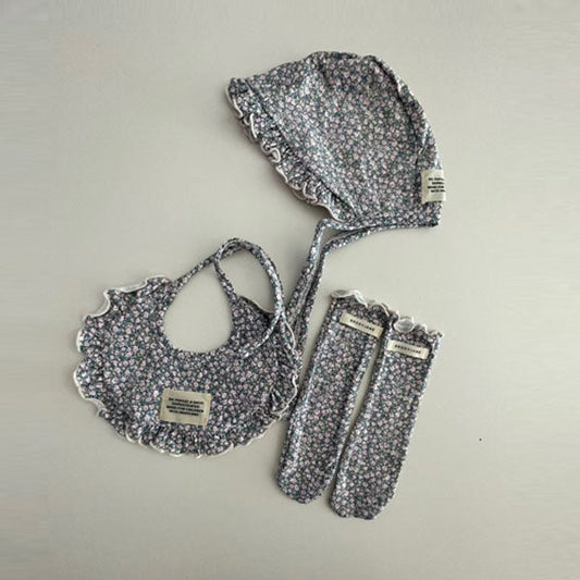 Little Flower Bib Korean kids accessory in pink made in Korea