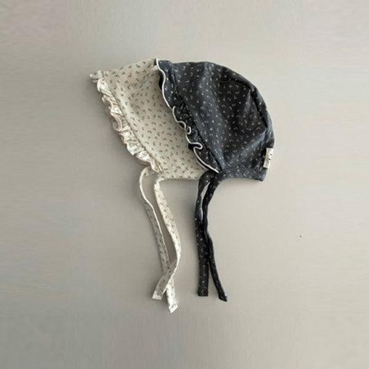 Carrot Flower Bonnet Korean kids accessory in ivory made in Korea