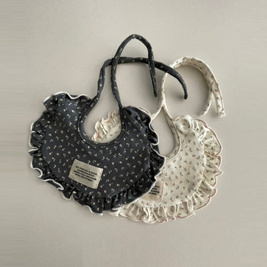 Carrot Flower Bib Korean kids accessory in ivory made in Korea