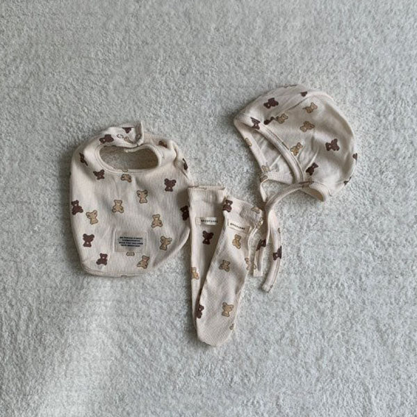 Little Bear Bonnet Korean kids accessory in ivory made in Korea