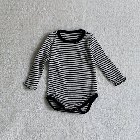 Mono Stripe Bodysuit Korean infant bodysuit in ivory made in Korea