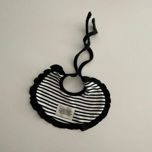 Mono Stripe Bib Korean kids accessory in ivory made in Korea