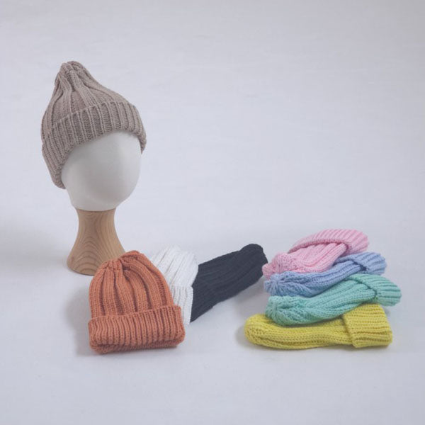Cotton Ribbed Beanie Korean infant accessory in mint made in Korea