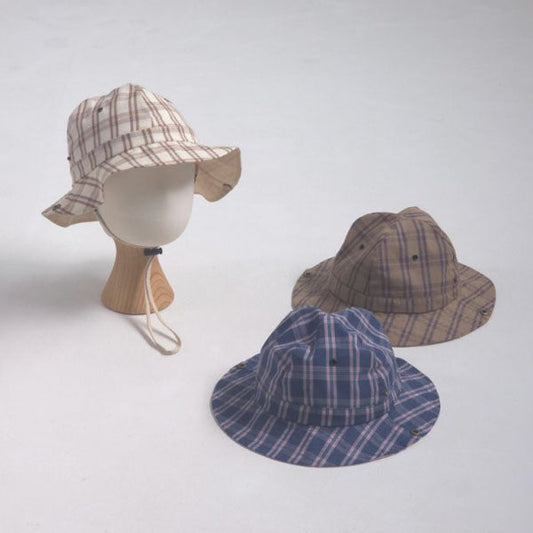 Classic Check Bucket Hat Korean toddler accessory in navy made in Korea