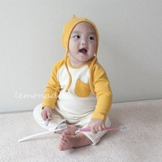 New Raglan Romper Korean infant romper in brown made in Korea