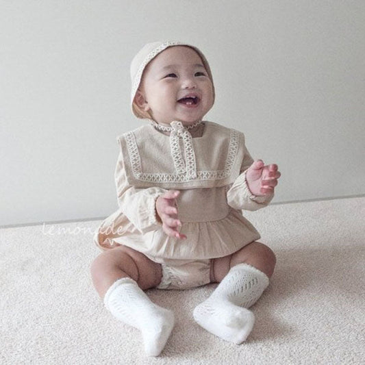 Fruit Bodysuit Korean infant bodysuit in beige made in Korea