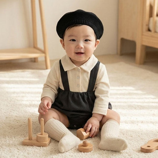 Buzz Bodysuit Korean infant bodysuit in one color made in Korea