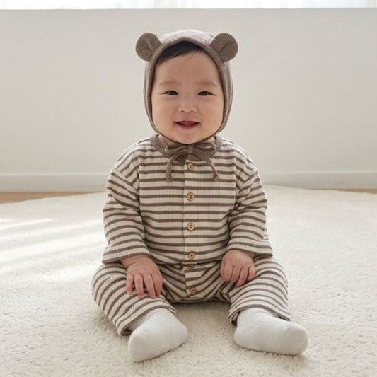 Coco Bodysuit Korean infant bodysuit in mocha made in Korea