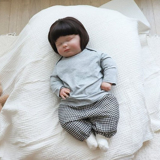 Organic Long Sleeve Tee Korean infant t-shirt in cream made in Korea