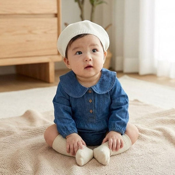 Ringo Bodysuit Korean infant bodysuit in medium blue made in Korea