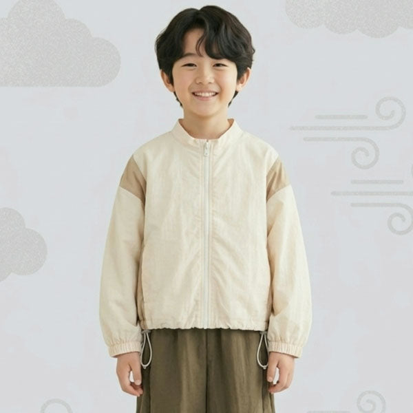 Windbreaker Jacket Korean toddler jacket in cream made in Korea